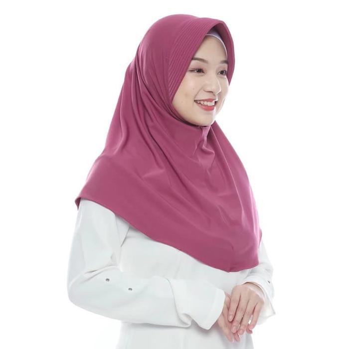 Sedia HIjab Instan Bergo Sport Ukuran M Bahan Jersey Nyaman Panjang Muslim Kerudung Sekolah Hijab