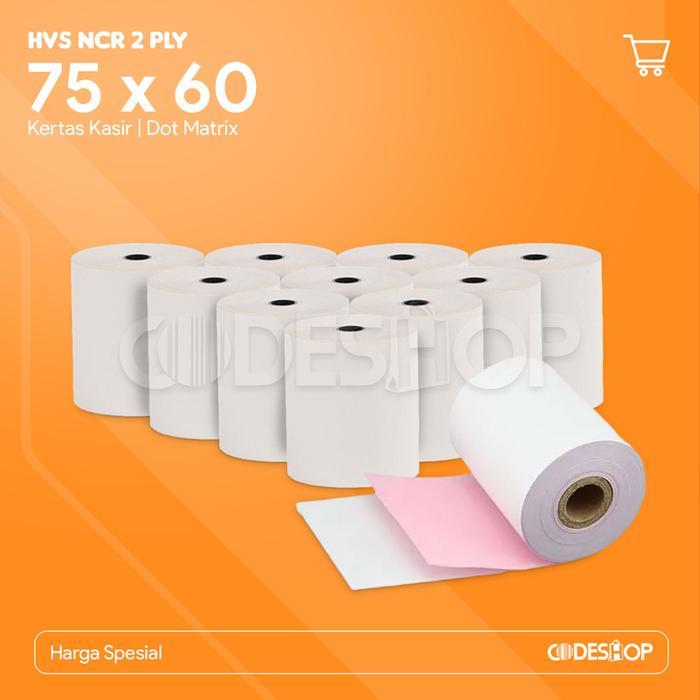 x printer kertas NCR 75X60 2 PLY