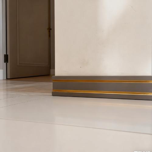 LIST PLINT PVC LIST PLINT LANTAI UK LEBAR 6 CM MOTIF GARIS GOLD DEKORASI DINDING& LANTAI