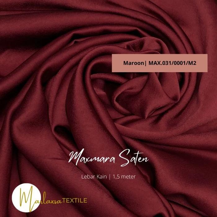 kain satin maxmara premium Maroon