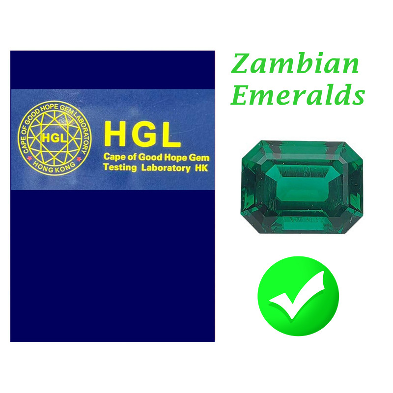 HGL Zambian Emerald Lab Emerald 79mm Emerald Cut for Jewelry Making/Collection/Gift/Setting With HGL
