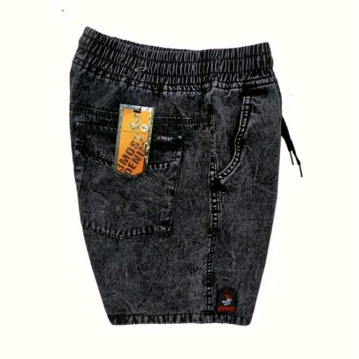 CELANA PENDEK DISTRO PRIA BOARDSHOT Dewasa PINGGANG KARET PREMIUM CELANA JEANS COWOK BOARDSHOT HITAM