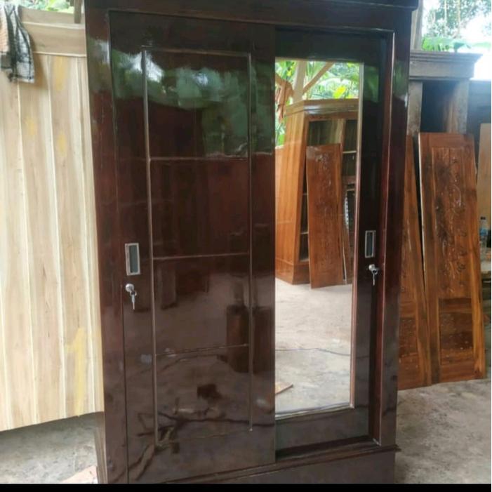 lemari kayu jati 2 pintu Pintu Geser