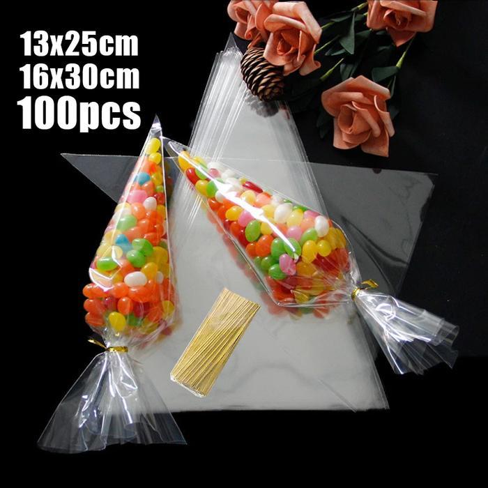 100pcs Kantong Plastik Segitiga Pipping Bag - Kecil Icing Bag untuk Buttercream Kue COD