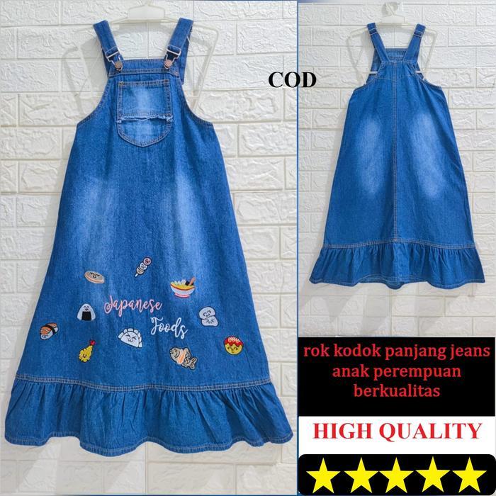 rkpj/overall/wearpack/jumsuit/rok kodok panjang jeans anak perempuan berkualitas/baju jeans anak