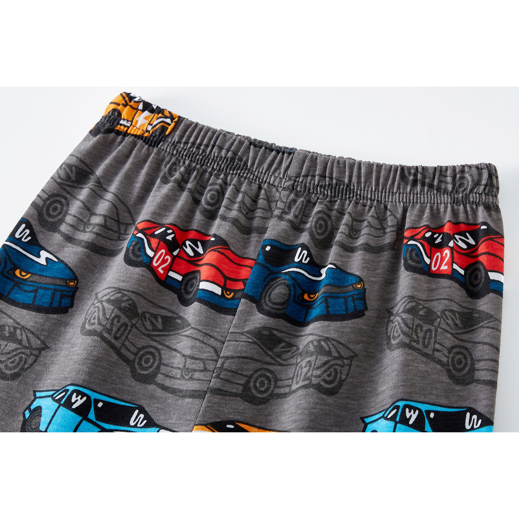 Kids Pajama Set 100% Cotton Soft Car Full Print Loungewear Nightwear Long Sleeve Pjs for Toddler