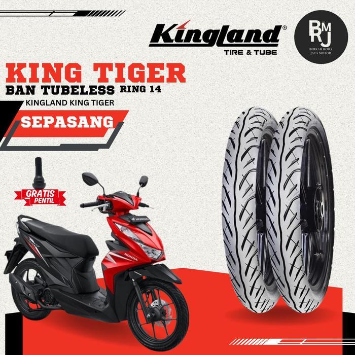 PAKET / SEPASANG BAN MOTOR RING 14 KINGLAND 70/90 80/90 90/90 KING TIGER TUBELESS