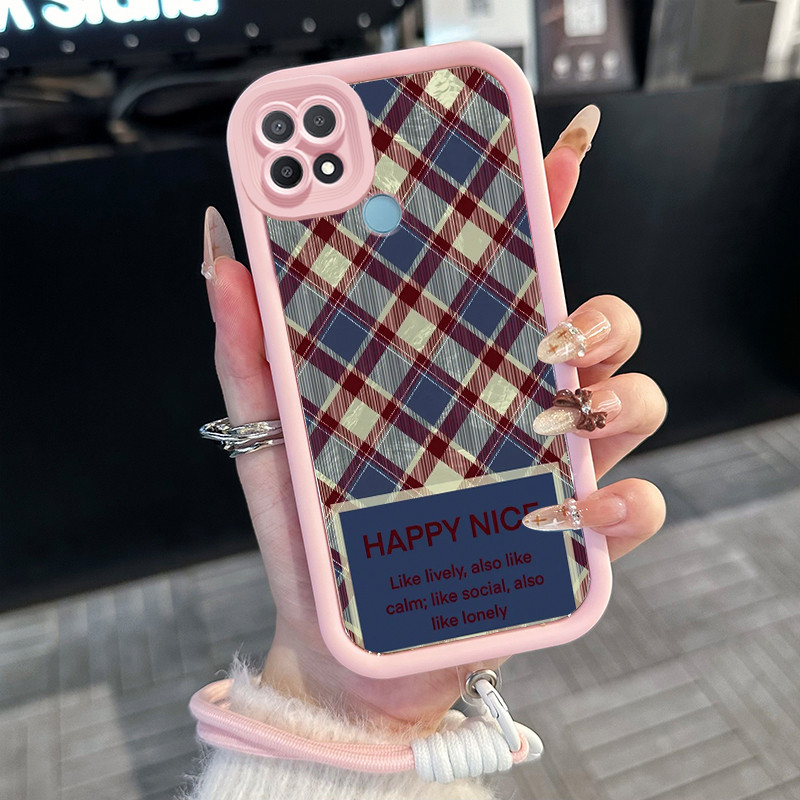 Casing Hp untuk OPPO A15 A15s A35 4G Case Casing kulit pola Silikon Softcase Kasing HP tali gantung 
