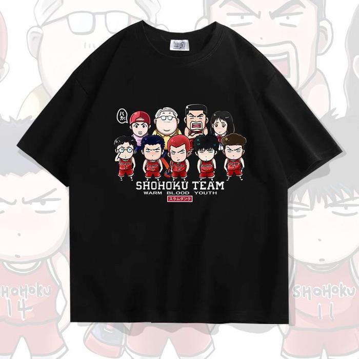 Kaos Oversize Slam Dunk Shohoku Team Chibi Anime Otaku Manga Wibu Retro Shohoku Basket Club High Sch