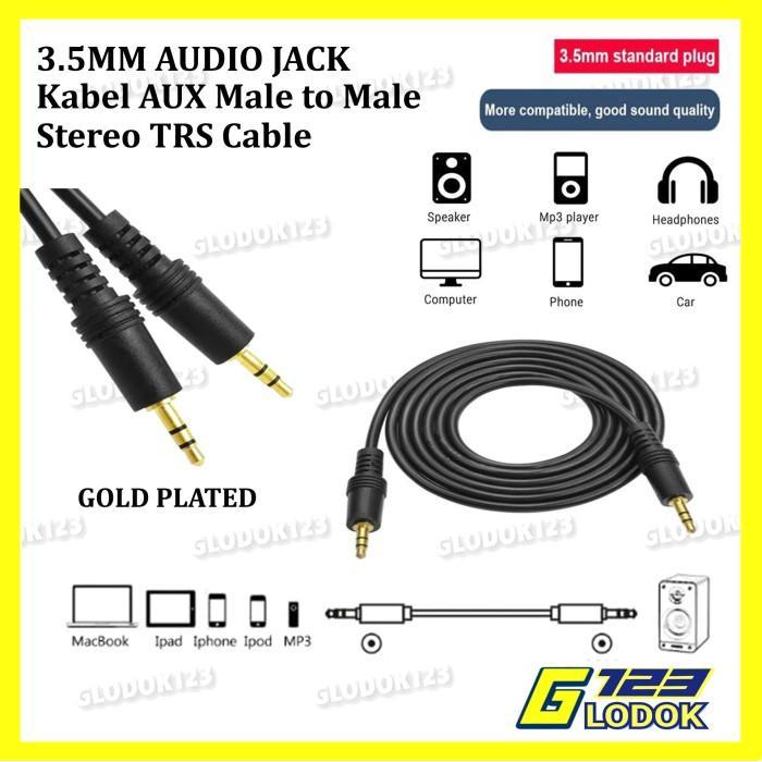 Kabel Audio Jack Aux 3.5 Mm Male To Male Handphone Hp Stereo Speaker Terbaik