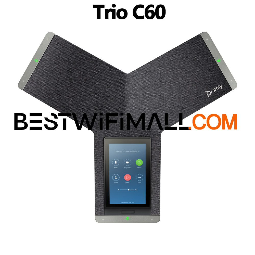 Poly Trio C60 IP Conference Phone Polycom) Smart Conference Phone for Any Meeting Space 5' Color