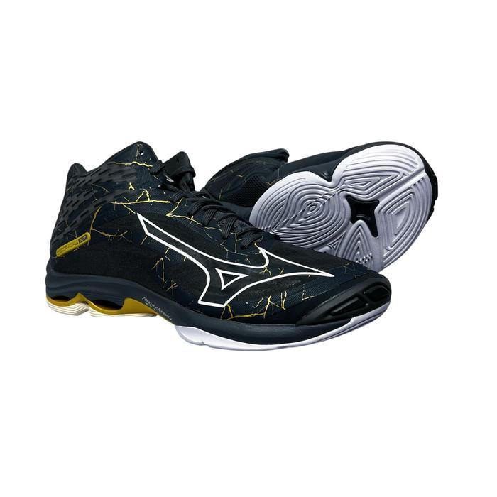 Sepatu Voli Volly Mizuno WLZ 7 MID Black Gold Original