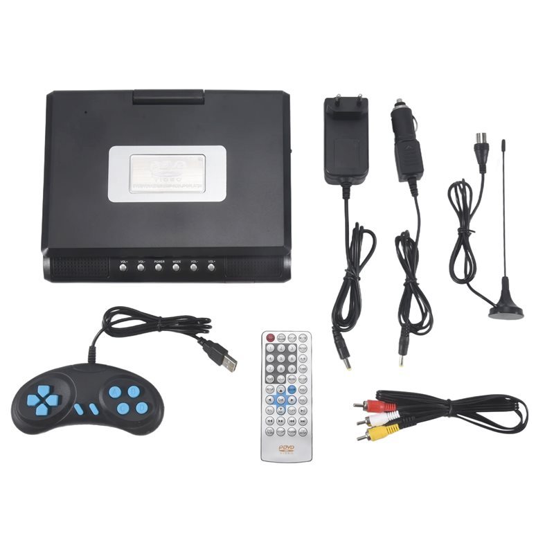 LC-Portable 7.8 Inch TV Home Car DVD Player HD VCD CD MP3 HD EVD Player With TV/FM/USB/Game