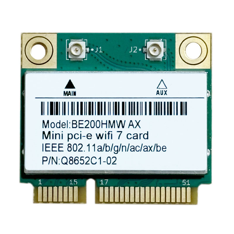 WiFi 7 Mini PCI-E WiFi Card BE200 BE200HMW 8774Mbps 2.4G/5G/6Ghz For Bluetooth 5.4 802.11BE Wireless
