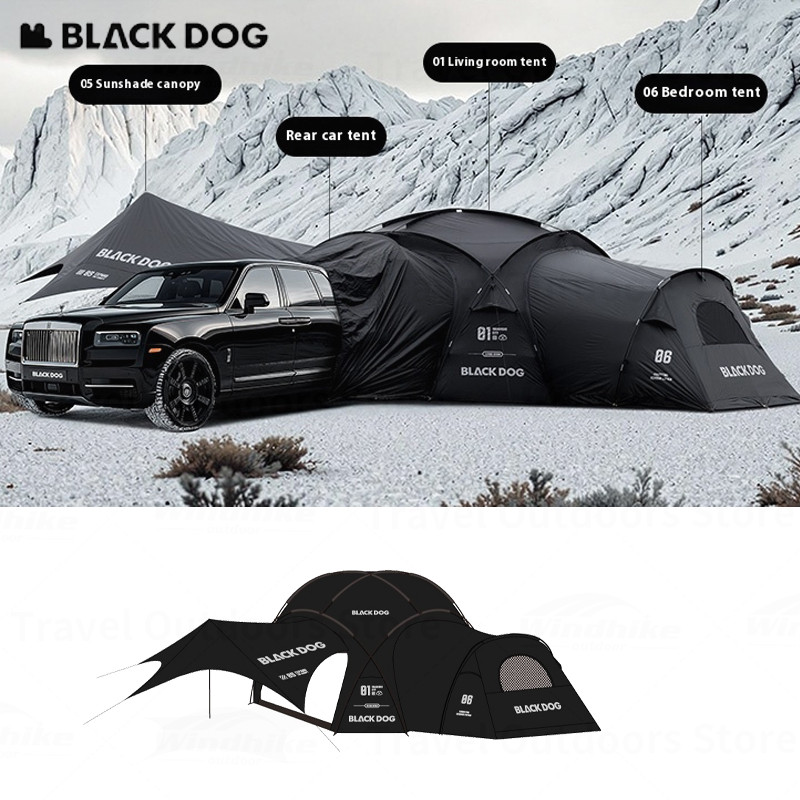 BLACKDOG Outdoor Dome Tent 210T Polyester Taffeta Car Rear Tent Camping Big Tent DIY Modular