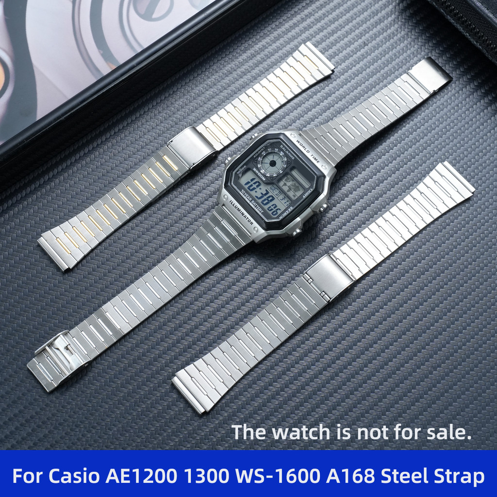 For Casio AE1200 AE1300 WS-1600H Stainless Steel Watch Bracelet AE-1200H A158 A159 A168 Metal Watch