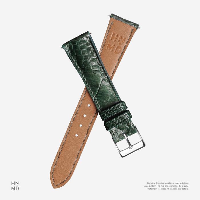 READY HALF PADDED LEG OSTRICH LEATHER WATCH STRAP TALI JAM KULIT EXOTIC