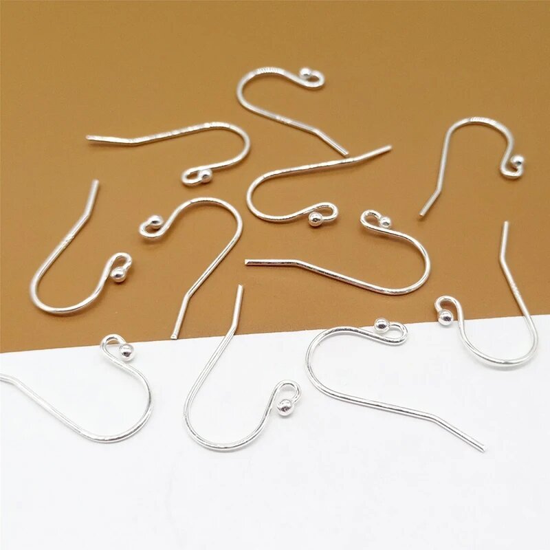 925 Sterling Silver Ball End Ear Wire 12x20MM Silver Ear Wire for DIY Jewelry Making Earrings