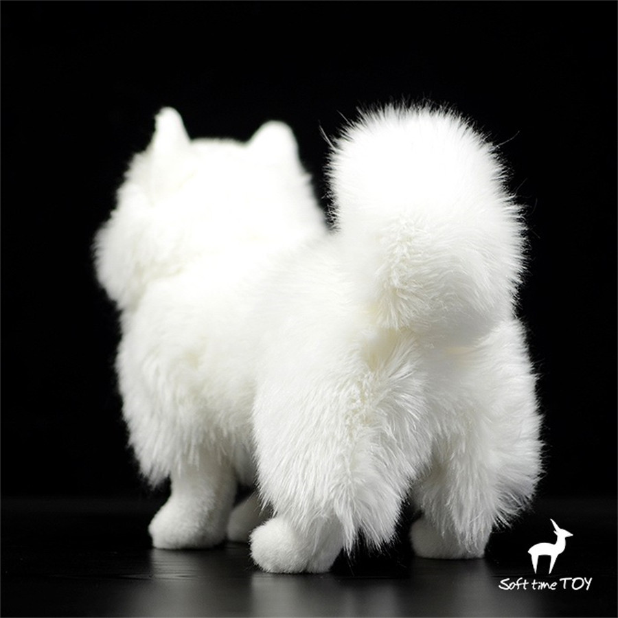 Samoyed Dog Plush Toy Realistic Samoye Dog Plushie Lifelike White Dog Stuffed Animal Simulation