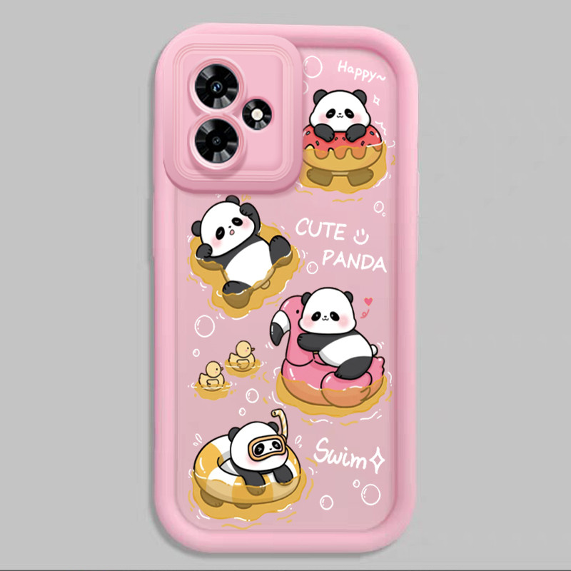 Casing Hp untuk Infinix Hot 30 Hot 30i Hot 30 Play Hot 20 Hot 20 Play Case Panda Renang yang Lucu Ka
