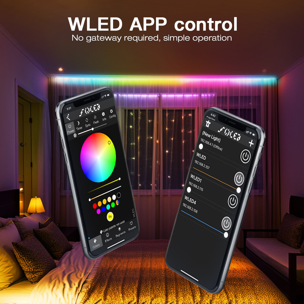 GLEDOPTO WLED LED Strip Controller ESP8266 ESP32 Mic RGB IC Digital Lights Addressable String Light
