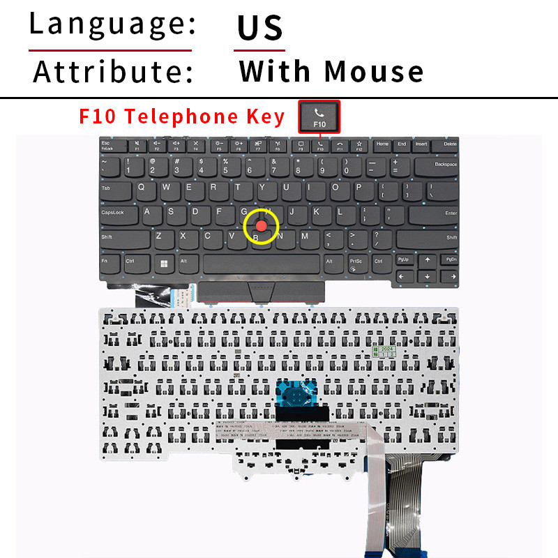 Replacement US Russian Backlit US/RU Keyboard For Lenovo Thinkpad ThinkPad E14 Gen2 E14 Gen3 E14