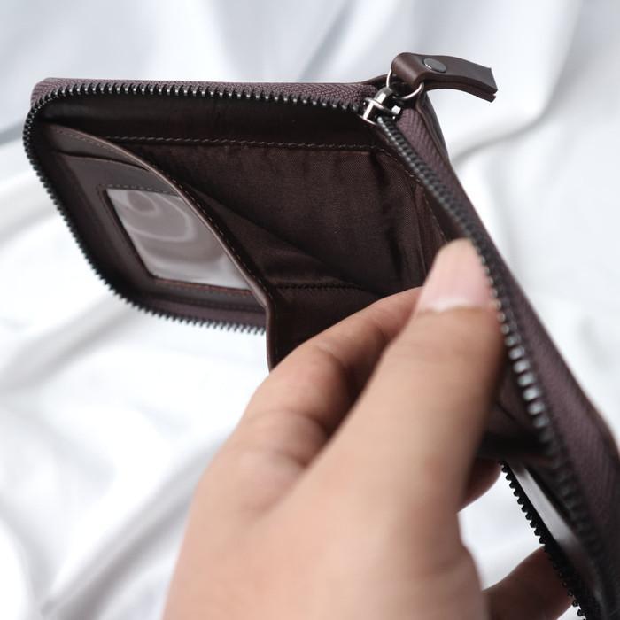 Dompet Pria Wanita Kulit Asli Model Resleting