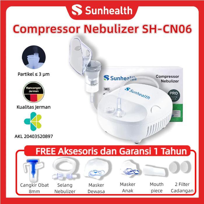 Sunhealth Compressor Nebulizer SH-CN06 - Alat Uap Bantu Sesak Napas Pernapasan untuk bayi latihan