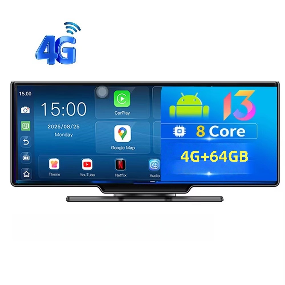 10.26" 4G Advanced GPS Navigation ADAS 4G+64GB ROM WIFI Android 13 HD 1080P DVR Video Recorder
