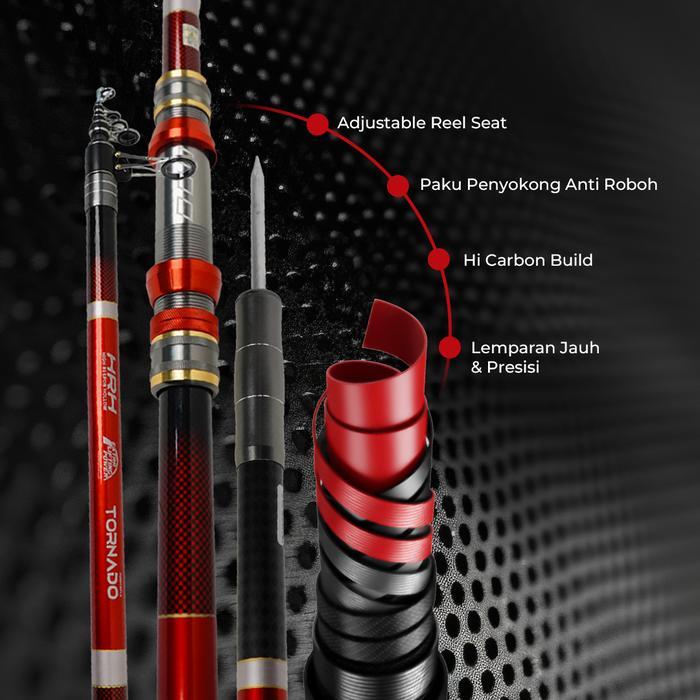 Shiimano - Surf Joran Pasiran 360Cm 390Cm 420Cm 450Cm Carbon Antena Telescopic Kaku Kuat Panjang 3