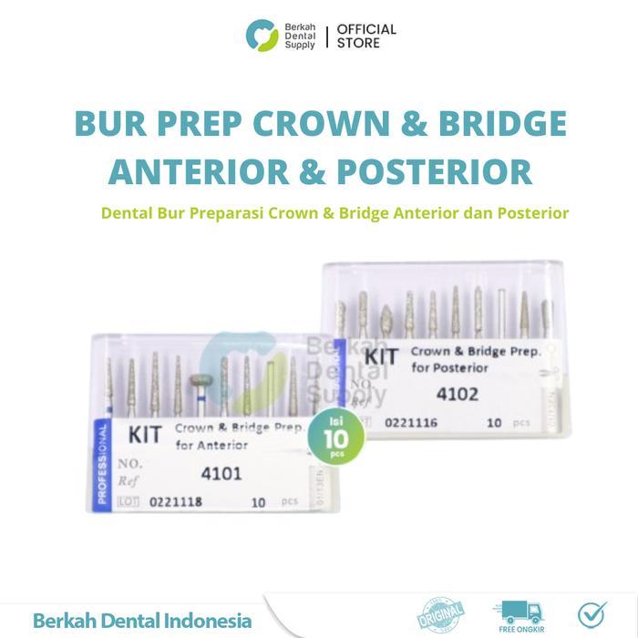 Dental Bur Preparasi Crown dan Bridge Anterior dan Posterior