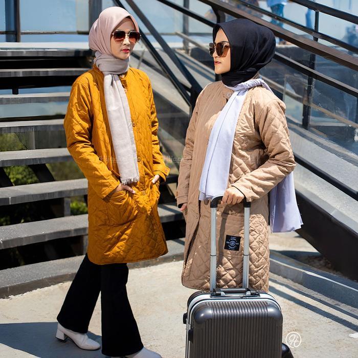 Jaket Jacket Muslimah Wanita Cewek Hijaber Panjang Long Parasut BLV