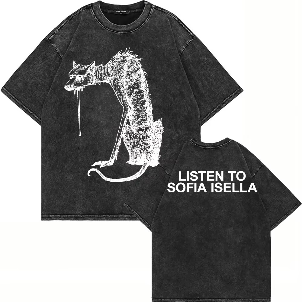 Cotton Vintage Washed Sofia Isella I'm Camera Dog's Dinner T Shirt Men/Women Bunny The Glow Acid
