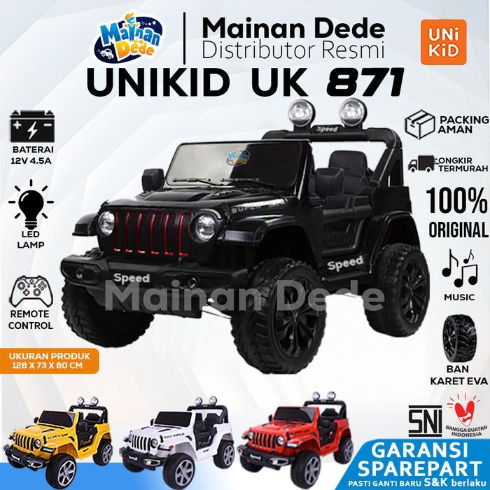 Premium Yukita Mainan Mobil Aki Anak Super Jeep Rubicon 938 4X4 Ban Karet Musik Mp3 Bluetooth Port