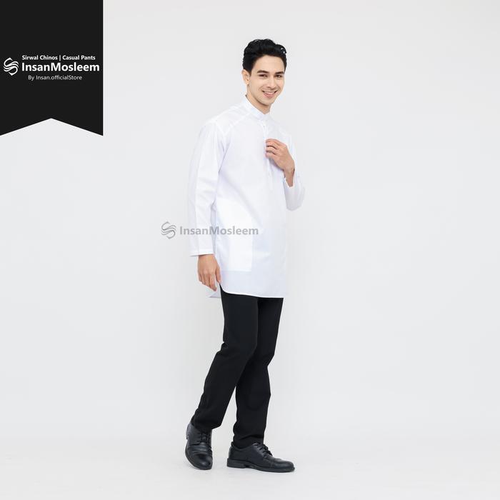 KOKO PUTIH POLOS KURTA LENGAN PANJANG OXFORD PREMIUM INSANMOSLEEM