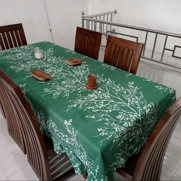 Taplak Meja Makan Terlaris Estetik Kotak2 kain Katun Dekorasi Modern