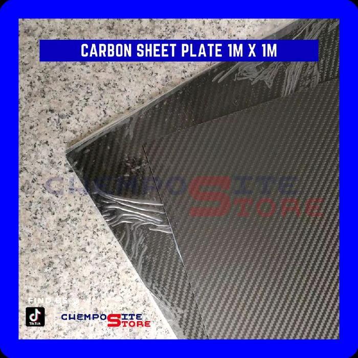 Carbon fiber sheet plate / carbon lembaran size 1m x 1m Glossy