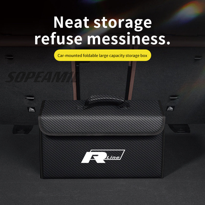Car Trunk Storage Box Organizer Foldable Stowing Tidying Bag Volkswagen R Line GTI Tiguan Touareg