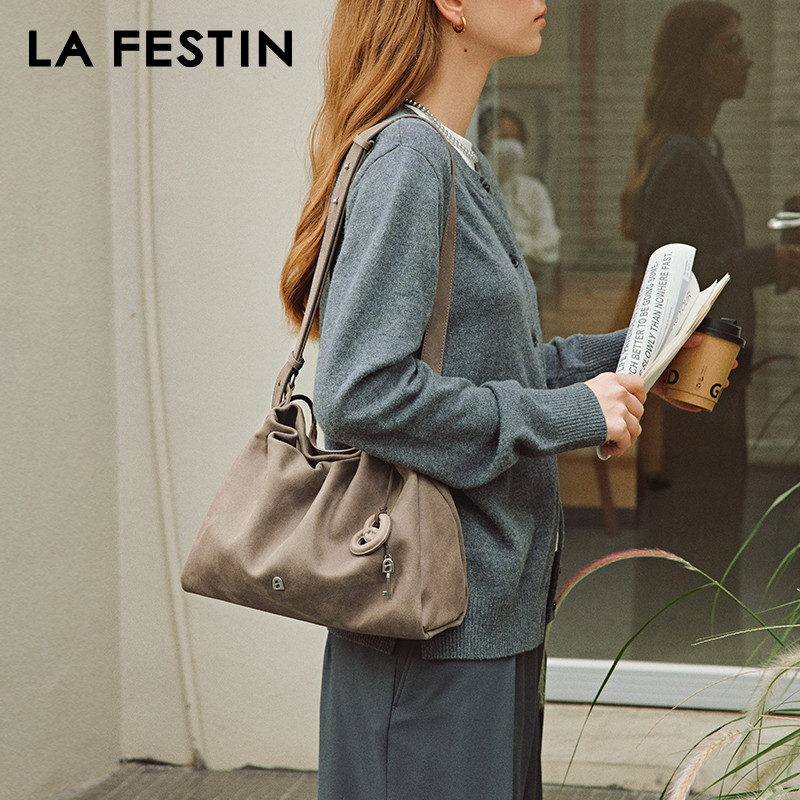 LA FESTIN Original Brand Women's bag 2025 New Fashion Leather Shoulder Crossbody Bag Large Capacity