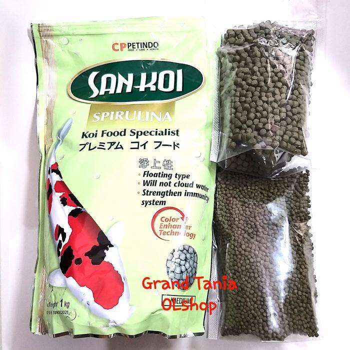 Pakan pelet ikan SanKoi Spirulina repack kemasan ekonomis 200gr