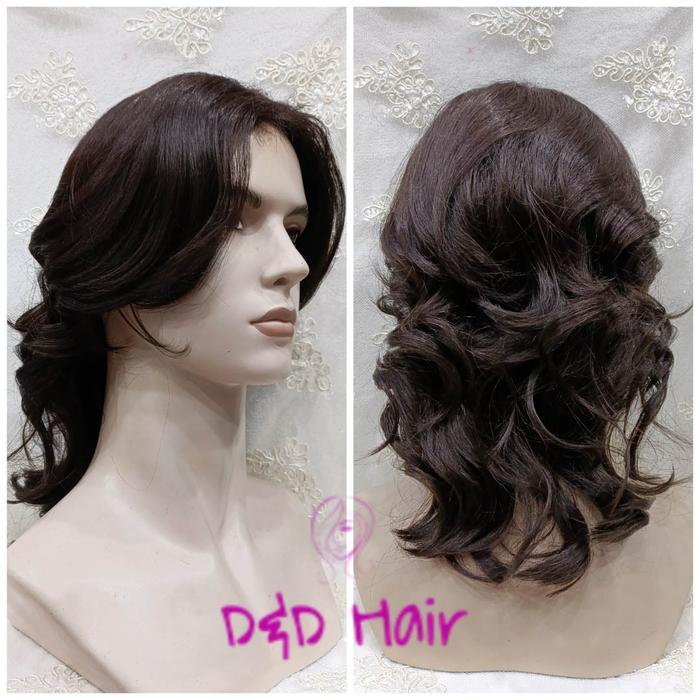 Wig Gondrong - Wig Pria - D&D20301 - Darkbrown - Wig Cowok - Wig Mulet Curly Gondrong