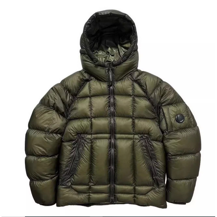 Winter glossy lens down cotton jacket, cold resistant and warm hooded men's jacket