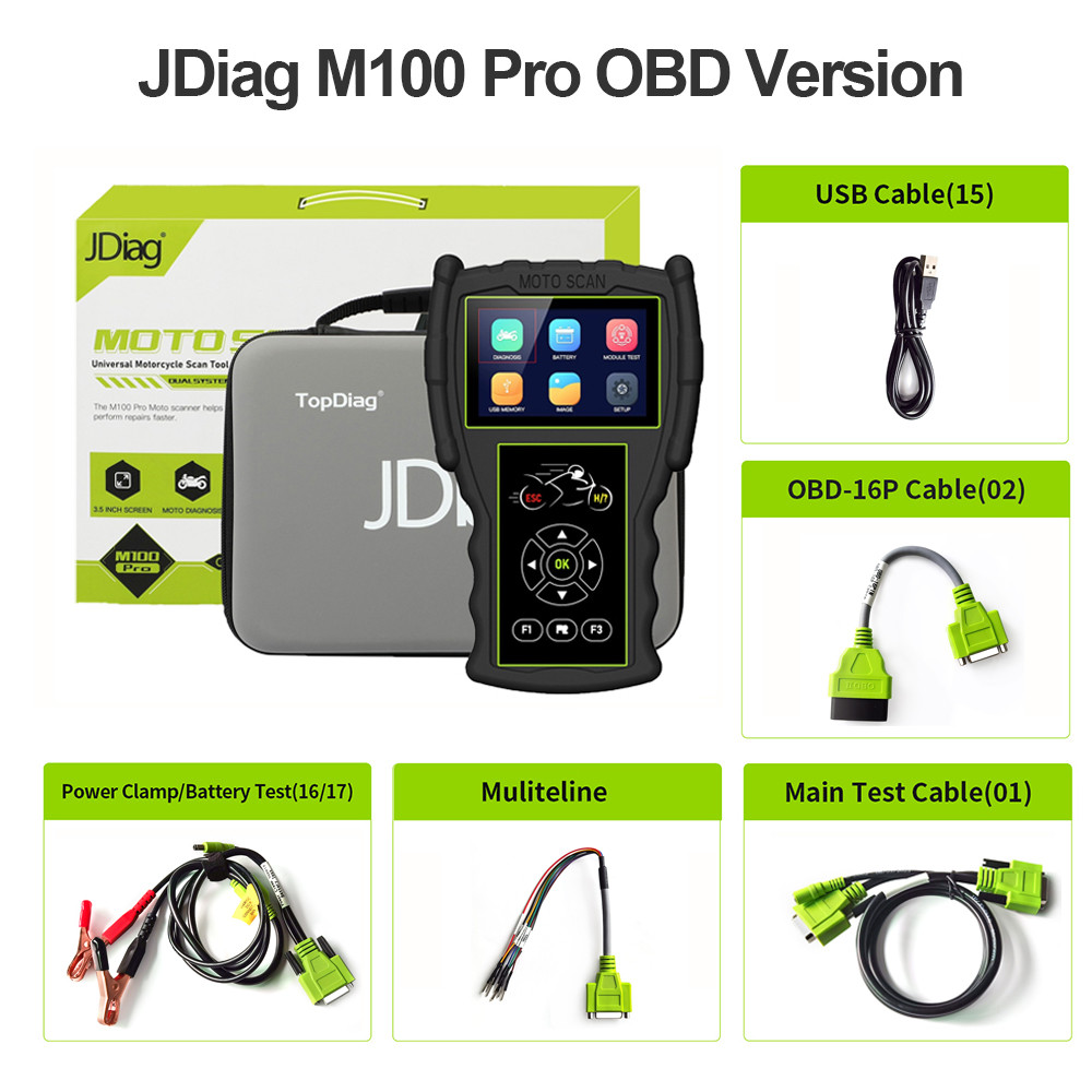 PROMO HARI INI  JDiag M100 Pro Motorcycle Diagnostic OBD2 Scanner Multifunction Moto Code Reader Too