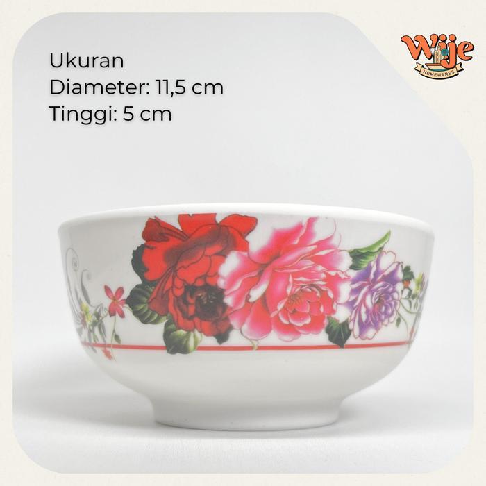 Mangkok Melamin 1 Lusin Motif Bunga Tebal Paket Set 4 6 12 Pcs Ukuran 4,5 Inci