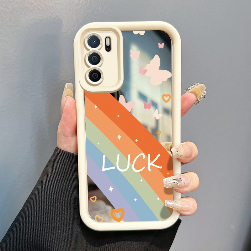 Casing Hp OPPO A16 OPPO A16s OPPO A54s Case Casing Graffiti Pelangi Pola Kasus cermin tangga HP Kasi