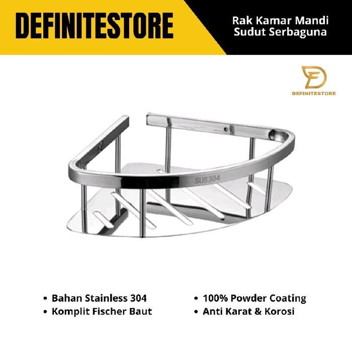 Rak Sudut Sabun Kamar Mandi Daisso Single Tiang Sus 304 Anti Karat