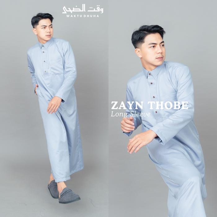 WAKTU DHUHA - Jubah Saudi Elegant Model Kerah Kemeja Polos Lengan Panjang