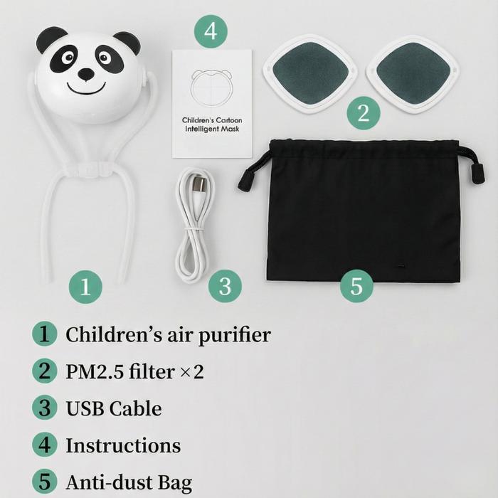 MASKER ANAK ELEKTRIK DENGAN AIR PURIFIER HEPA FILTER ANTI DEBU DAN VIRUS DESAIN KARAKTER LUCU