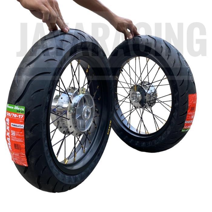 Velg tapak lebar 250 300 350 17 Vixion Scorpio Byson Rx king Xsr R15 Xabre Megapro Tiger Verza Cb 15