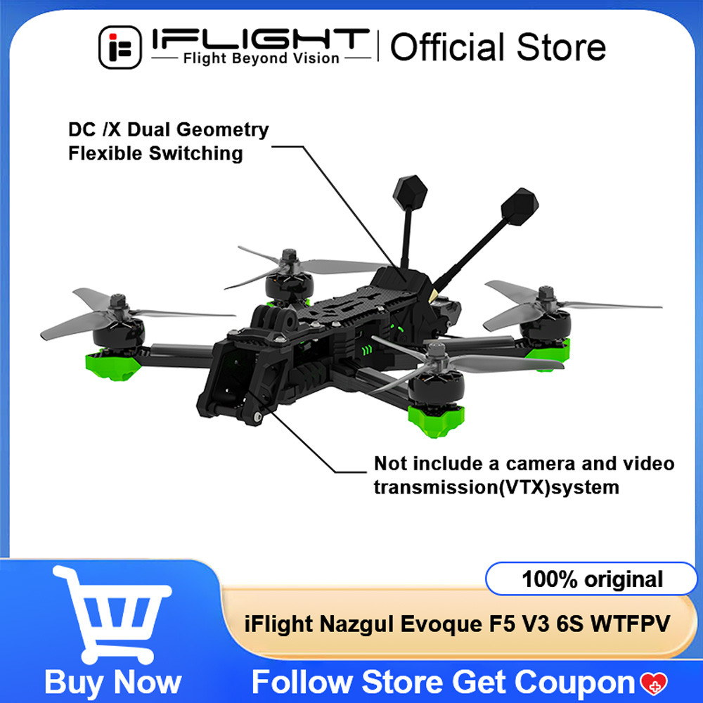 iFlight Nazgul Evoque F5 V3 6S WTFPV for DIY Drone DC /X Dual Geometry Flexible Switching 190 km/h